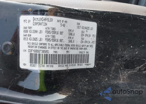 2002 Chrysler Pt Cruiser Limited from USA, damaged, VIN 3C8FY68B92T385851